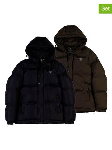 The Time of Bocha 2er-Set: Steppjacken in Braun/ Schwarz