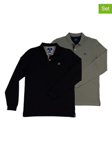 The Time of Bocha Koszulki polo (2 szt.) w kolorze czarnym i szarym