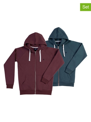 The Time of Bocha 2er-Set: Sweatjacken in Hellblau/ Lila