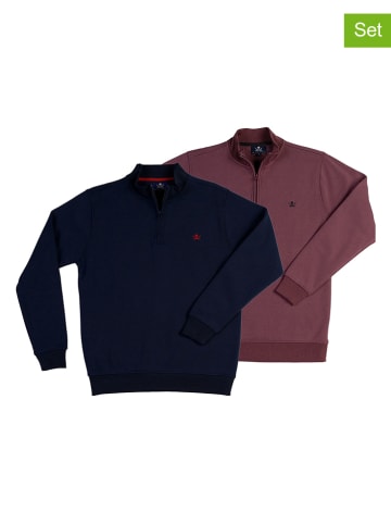 The Time of Bocha 2er-Set: Sweatshirts in Lila/ Dunkelblau