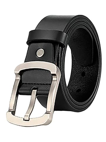 The Time of Bocha Leder-Gürtel in Schwarz