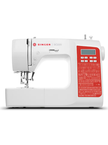 VSM Singer Nähmaschine "SC220-RD" in Weiß/ Rot