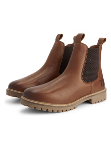 TRAVELIN' Leder-Chelsea-Boots in Hellbraun