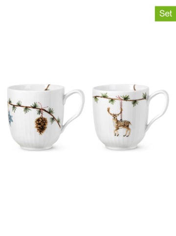 Rosendahl 2er-Set: Tassen ''Hammershøi Christmas'' in Weiß - 330 ml