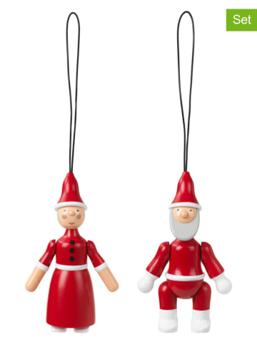 Kay Bojesen 2er-Set: Dekohänger in Rot/ Weiß - (H)7,5 cm