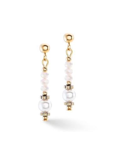 COEUR DE LION Gecoate oorstekers met swarovski parels