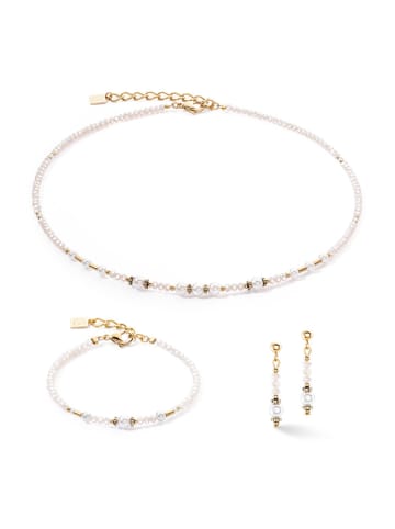 COEUR DE LION Gecoate oorstekers met swarovski parels