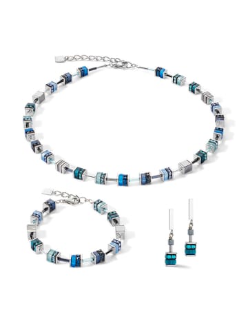 COEUR DE LION Beschicht. Halskette mit Edelsteinen - (L)42 cm