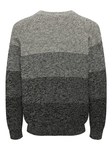ONLY & SONS Pullover "Birk" in Schwarz/ Grau