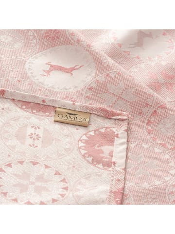 GAMUSI Obrus "Ballcrypt" w kolorze srebrno-jasnoróżowym