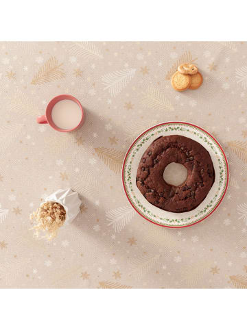 GAMUSI Tischdecke ''Flake'' in Beige/ Gold