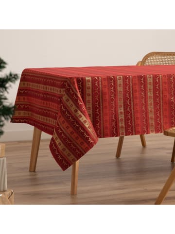 GAMUSI Tischdecke ''Ribbon'' in Rot/ Gold