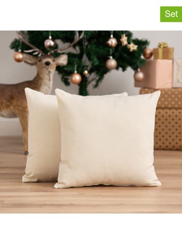 GAMUSI 2-delige set: kussenhoezen "Lights" crème