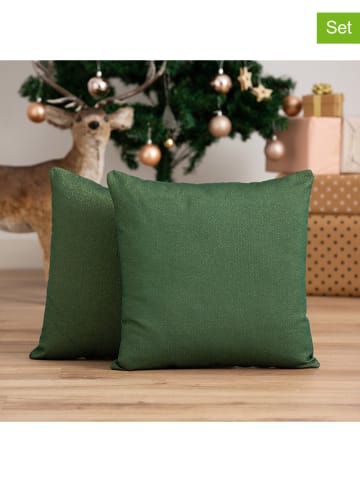 GAMUSI 2er-Set: Kissenhüllen ''Lights'' in Grün