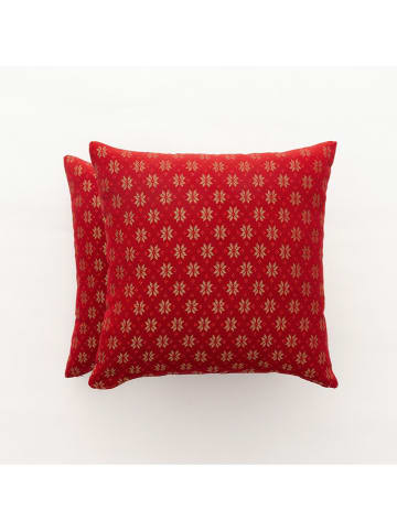 GAMUSI 2-delige set: kussenhoezen "Merry Christmas" rood/goudkleurig