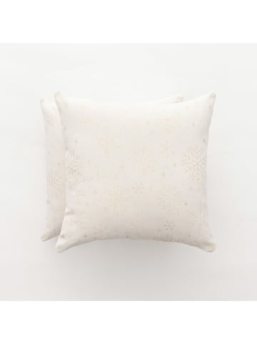 GAMUSI 2-delige set: kussenhoezen "Sparkle" crème