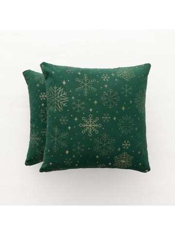 GAMUSI 2er-Set: Kissenhüllen ''Sparkle'' in Grün