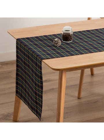 GAMUSI Tischläufer ''Check'' in Dunkelblau
