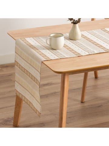 GAMUSI Tafelloper "Ribbon" beige/goudkleurig
