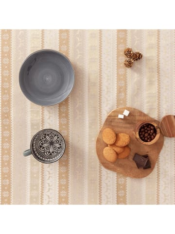 GAMUSI Tischläufer ''Ribbon'' in Beige/ Gold