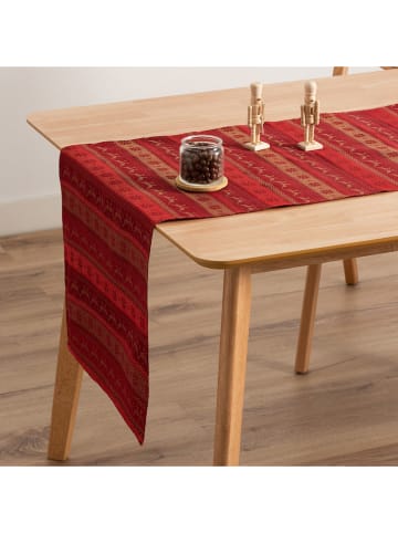 GAMUSI Tafelloper "Ribbon" rood/goudkleurig