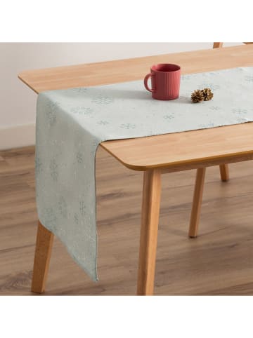 GAMUSI Tafelloper "Sparkle" lichtblauw/zilverkleurig