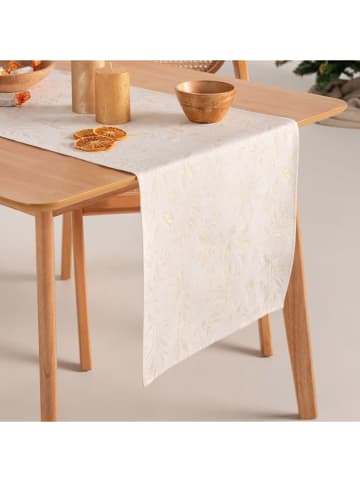 GAMUSI Tafelloper "Flenor" wit/goudkleurig