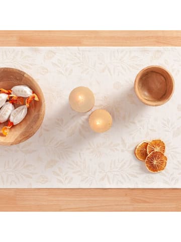 GAMUSI Tischläufer ''Flenor'' in Weiß/ Gold