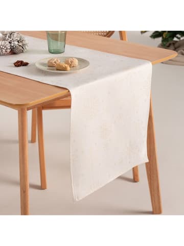 GAMUSI Tafelloper "Sparkle" wit/goudkleurig