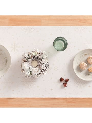 GAMUSI Tischläufer ''Sparkle'' in Weiß/ Gold