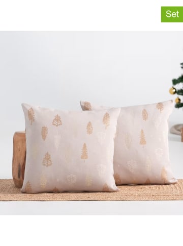GAMUSI Poszewki (2 szt.) "Silvet" w kolorze złoto-beżowym na poduszkę