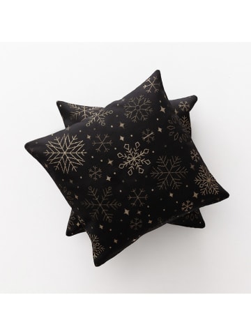 GAMUSI 2er-Set: Kissenhüllen ''Sparkle'' in Schwarz