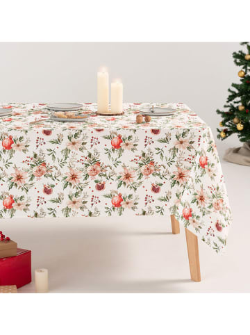 GAMUSI Obrus "Berron" w kolorze biało-jasnoróżowo-zielonym