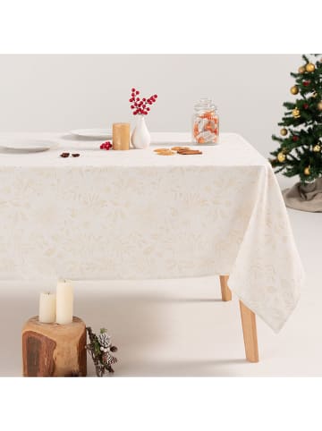 GAMUSI Tafellaken "Flenor" wit/goudkleurig