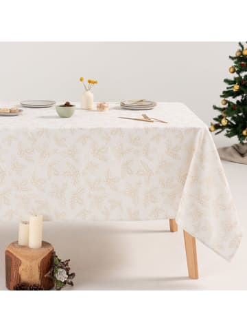 GAMUSI Tafellaken "Holly" wit/goudkleurig