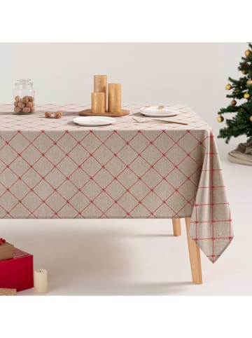 GAMUSI Tafellaken "Crissom" beige/rood