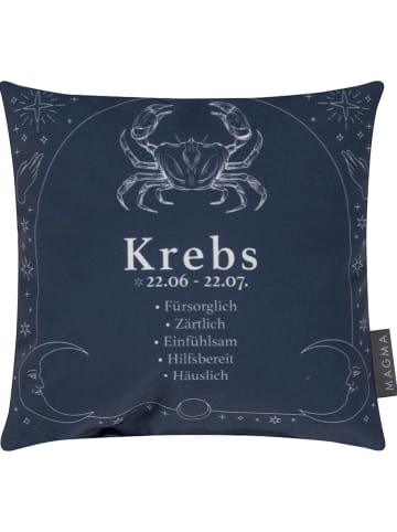 Magma Heimtex Kissen "Krebs" in Dunkelblau - (L)25 x (B)25 cm