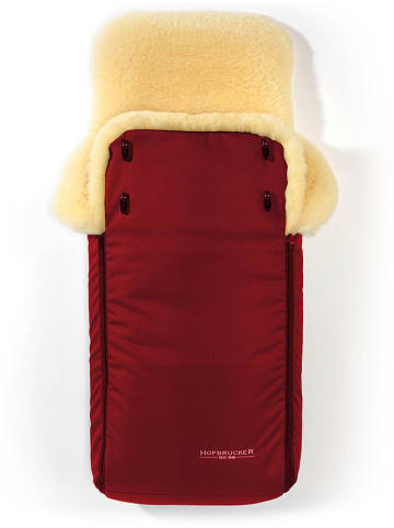 Hofbrucker Lammfell-Fußsack "Luxus" in Rot - (B)95 x (H)34 cm