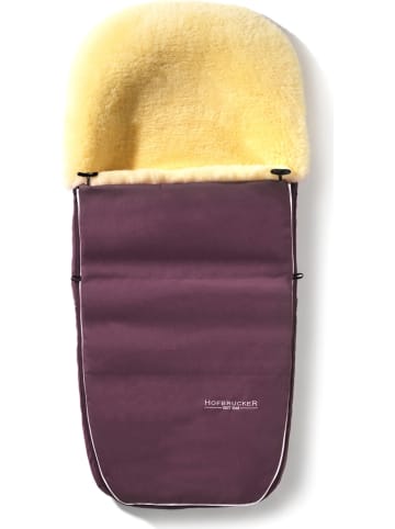 Hofbrucker Lammfell-Fußsack "Polaris" in Aubergine - (L)105 x (B)40 cm
