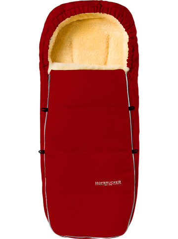 Hofbrucker Lammfell-Fußsack "Alaska" in Rot - (L)95 x (B)35 cm