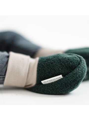 Hofbrucker Wollwalk-Babyschühchen in Dunkelgrün