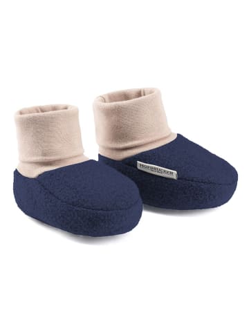 Hofbrucker Wollwalk-Krabbelschuhe "Elias" in Dunkelblau