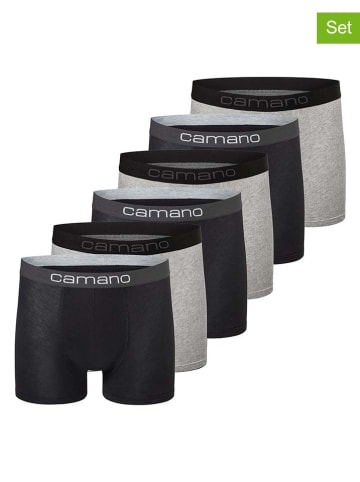 camano 6er-Set: Boxershorts in Schwarz/ Grau