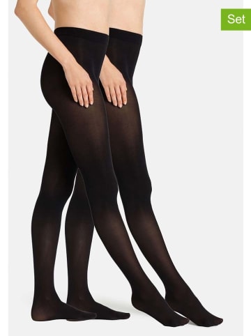 s.Oliver 2-delige set: maillots zwart - 80 denier