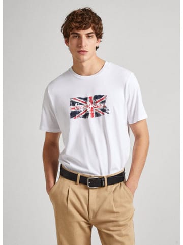 Pepe Jeans Koszulka "Clag" w kolorze białym