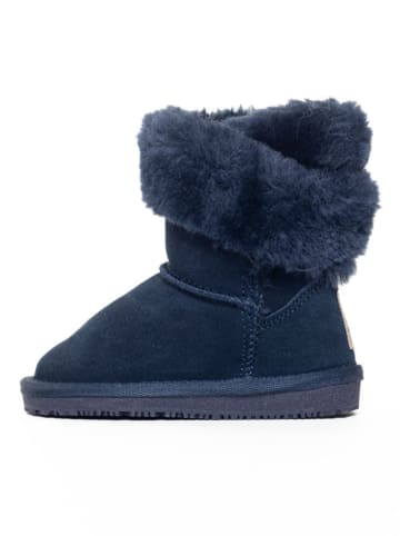 Gooce Leder-Winterboots "Britany" in Dunkelblau