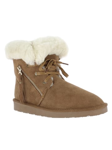Gooce Leder-Winterboots "Agarita" in Hellbraun