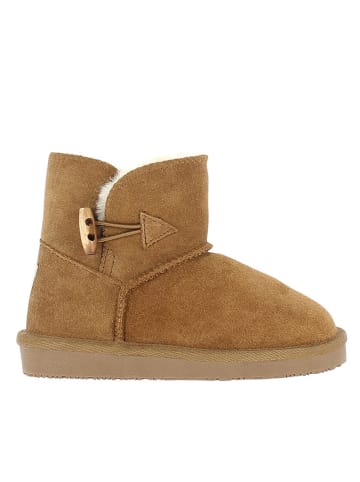 Gooce Leder-Winterboots "Pillar Youth" in Hellbraun