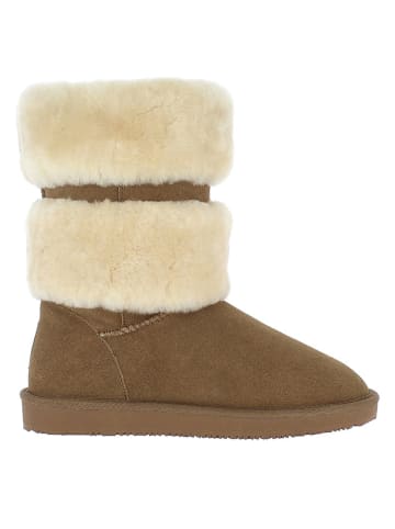 Gooce Leder-Winterboots "Mara" in Hellbraun