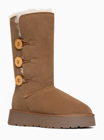 Gooce Kozaki zimowe "Cornice" w kolorze jasnobrązowym